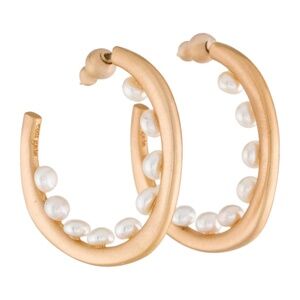 Cult Gaia Multi-Pearl Hoop Earrings